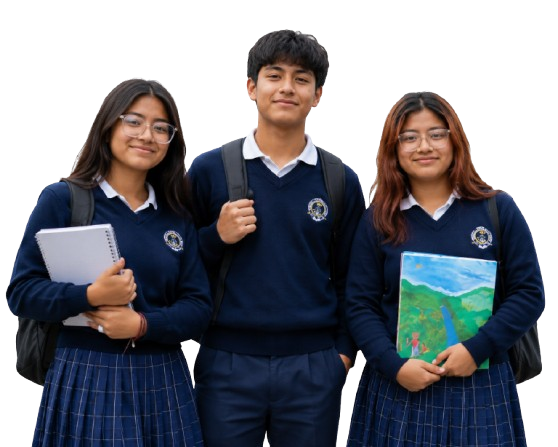 Estudiantes de la Unidad Educativa Limón con el uniforme institucional